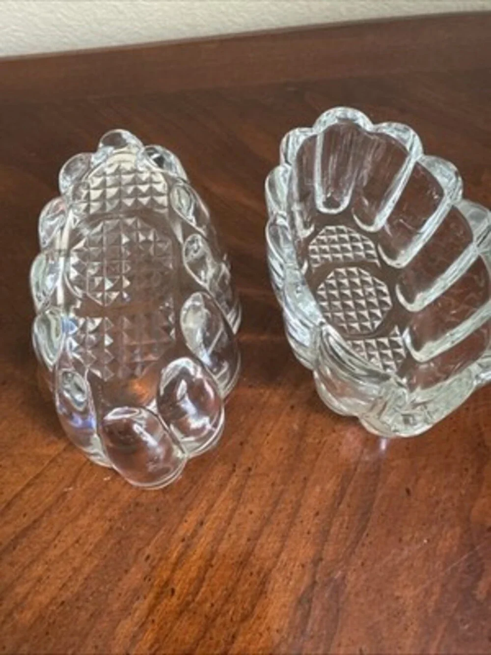 Vintage Princess House Crystal Utensil Spoon & Fork Rest Holders Set of 2 5”